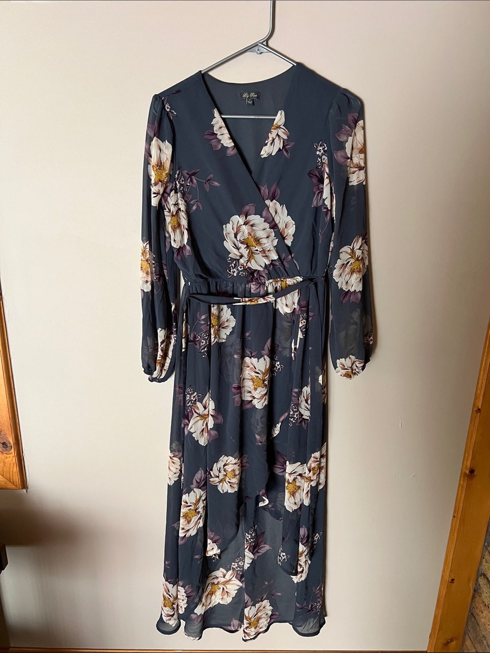 Floral Wrap Maxi Dress - Slate Floral